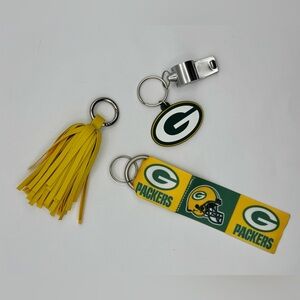 Green Bay Packers Keychain Bag Charm Bundle - 3 Pieces 🧀 🏈 📣